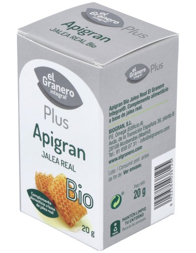 Apigran Jalea Real 20Gr. Bio (Refrigeracion)