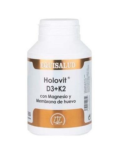 Holovit D3+K2 Con Magnesio Y Membrana De Huevo 180Caps