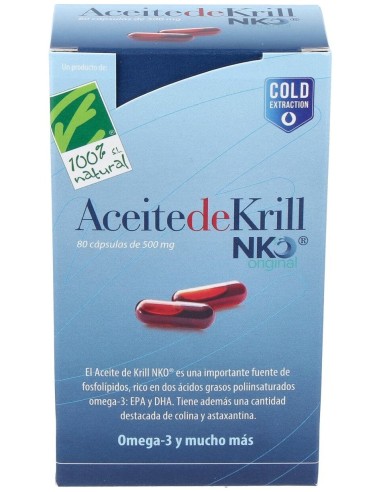 100% Natural Aceite De Krill Nko 80 Cápsulas De 500Mg