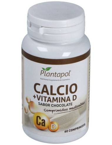 Plantapol Calcio, Vitamina D Masticable Sabor Chocolate 60 Compr