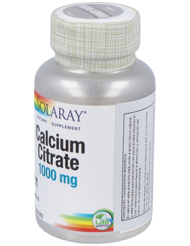 Solaray Citrato De Calcio 1000Mg Con Vitamina D3 90Caps