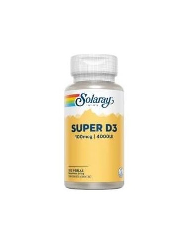 Solaray Super D3 100Mg 4000Ui 100 Perlas