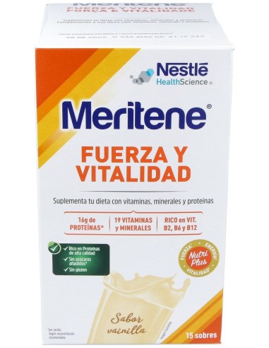 Meritene® Fuerza Y Vitalidad Batidos Sabor Vainilla 15 Sobres