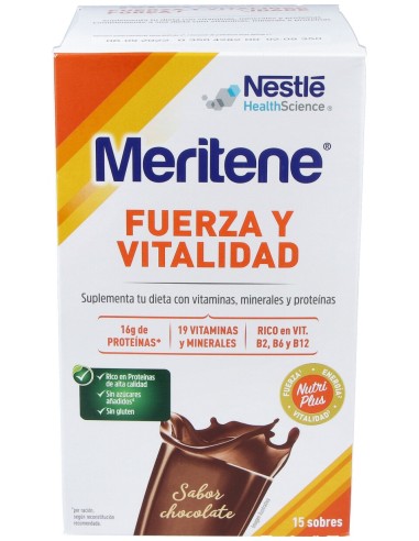 Meritene® Fuerza Y Vitalidad Batido Sabor Chocolate 15 Sobres