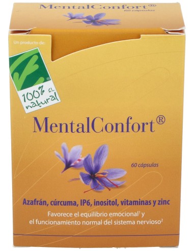 100% Natural Mentalconfort 60 Cápsulas Vegetales