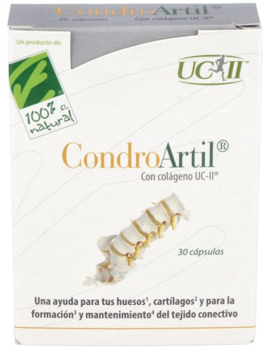 100% Natural Condroartil Con Colágeno Uc-Ii 30 Cápsulas