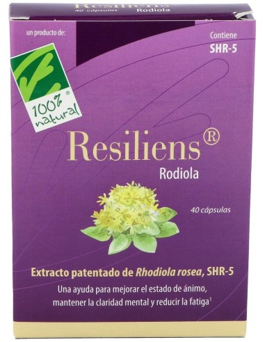 100% Natural Resiliens Rodiola 40 Cápsulas