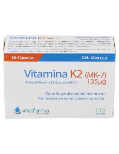 Vitalfarma Vitamina K2 135 Mcg 30 Capsulas