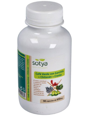 Sotya Café Verde + Garcinia + Chitosán + Cromo 650Mg 90Cáps