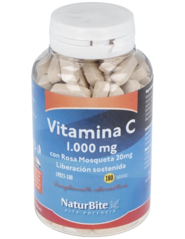 Naturbite Vitamina C Con Rosa Mosqueta 20Mg 180Caps