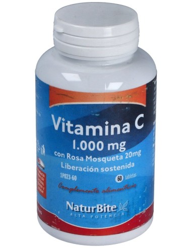 Naturbite Vitamina C 1000Mg Rosa Mosqueta 20Mg 60Tabs