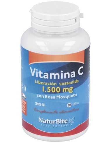 Vitamina C 1500Mg. Con Rosa Mosqueta Lib.S 90Comp.