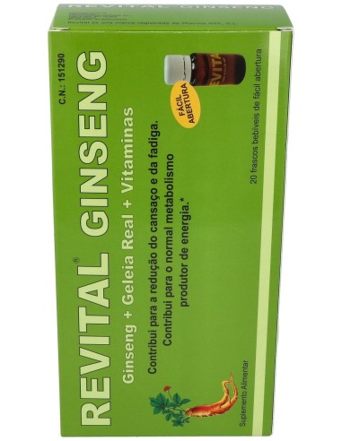 Revital Ginseng + Jalea Real + Vitamina C 20 Ampollas Bebibles