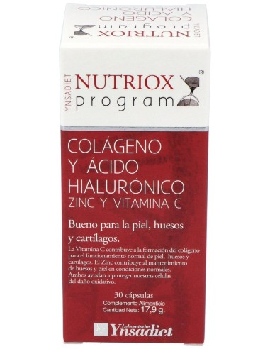 Ynsadiet Colágeno + Ácido Hialurónico Nutriox 30Cáps