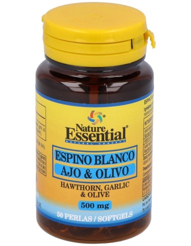 Nature Essential Espino Blanco+Ajo+Olivo 500Mg 50 Perlas