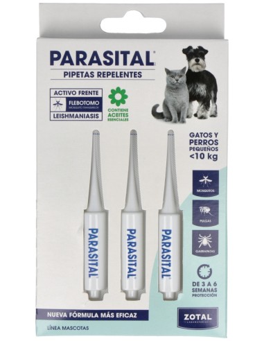 Parasital Pipeta Antiparasitario Perros Peq Y Gato