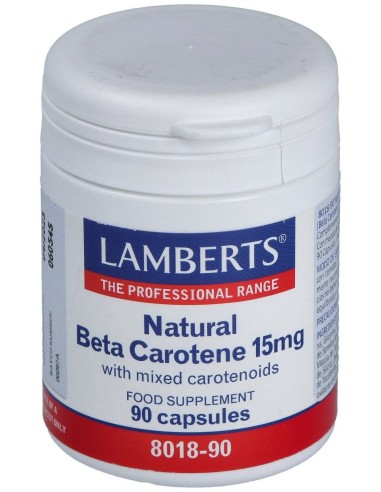 Lamberts Beta Caroteno Natural 15Mg 90Caps.