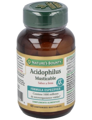 Nature'S Bounty Acidophilmastic Sabor Fresa 60Comp