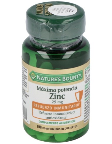 Nature'S Bounty Zinc Máxima Potencia 25Mg 100Comp