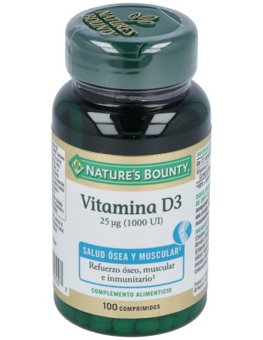 Nature'S Bounty Vit D3 25 Mg 1000 Ui 100Comprimidos