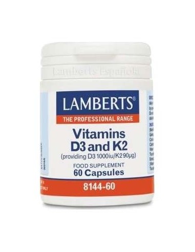 Lamberts Vitamina D3 1000 Ui Y K2 90 Μg 60 Caps