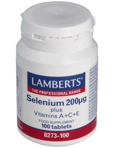 Lamberts Selenio 200Μg + Vitaminas A+C+E 100 Comprimidos