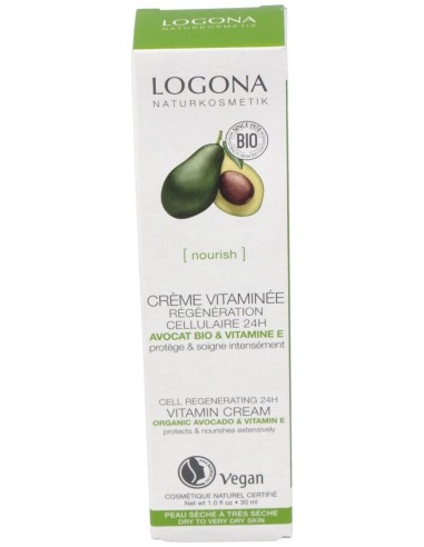 Crema Vitaminica Regeneradora 24H Aguacate 30Ml.