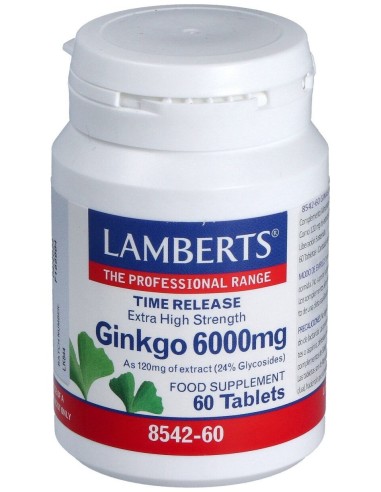 Ginkgo Biloba 6000 Alta Potencia 120Mg. 60Comp.