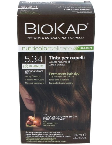 Biokap Rapid Castaño Miel Claro 5.34 Tubo 140Ml.