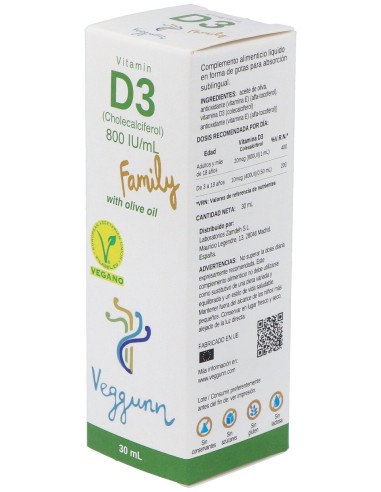 Veggunn Vitamina D3 800Ui Family 30Ml
