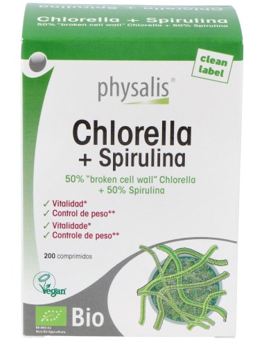 Physalis Chlorella Y Espirulina Bio 200Comp