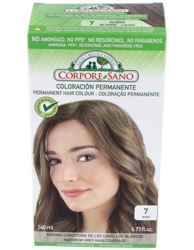 Corpore Sano Tinte Permanente Nº 7 Rubio 140Ml