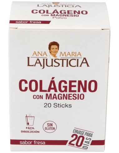 Ana Maria La Justicia Colágeno Magnesio Fresa 20 Sticks