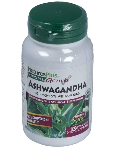 Ashwaganda Raiz 450Mg. 60Cap. Herbal Actives