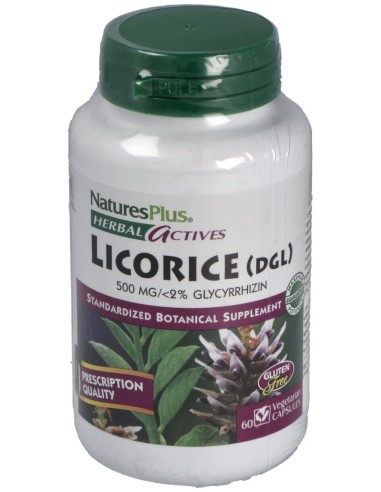 Licorice (Dgl) Regaliz500Mg. 60Cap. Herbal Actives