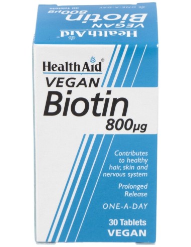 Health Aid Biotina 800 Microgramos 30 Tabletas