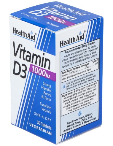 Healthaid Vitamina D3 1 000 Ui 30 Comprimidos