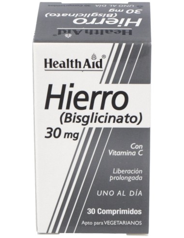 Hierro Bisglycinate Iron+Vit.C 30Comp Health Aid