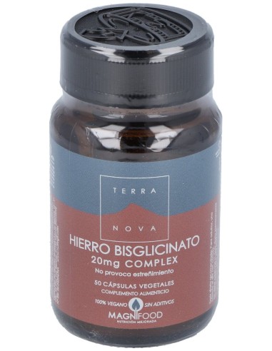 Hierro Bisglicinato 20Mg. 50Vcap.