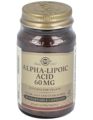 Acido Alfa Lipoico 60Mg. 30Vegicaps
