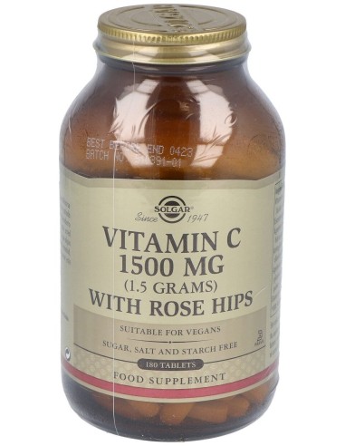 Vitamina C 1500Mg Rose Hips 180 Comp.