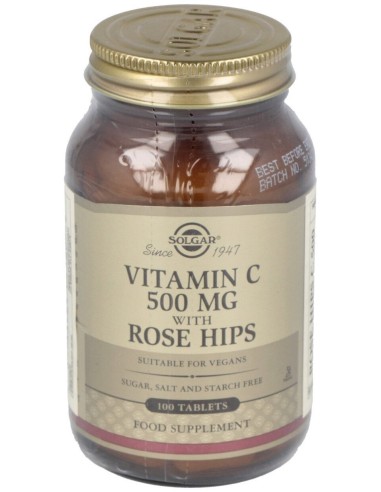 Vitamina C 500Mg Rose Hips 100Com