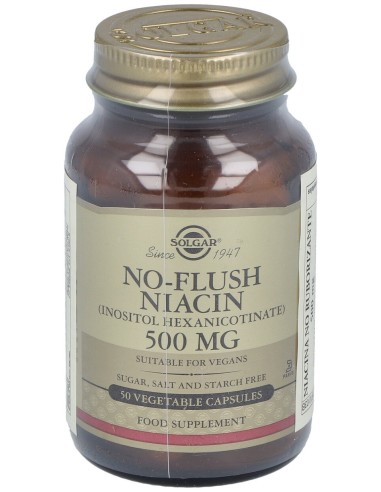 Niacina No Ruborizante 500Mg. 50Vegicaps