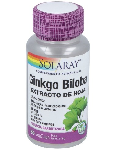 Solaray Ginkgo Biloba Extract 60 Mg 60 Cáps