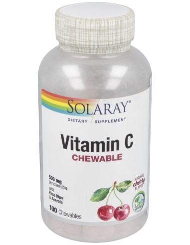 Solaray Vitamin C 500Mg 100Comp. Masticables Cereza
