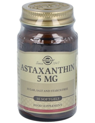 Complejo De Astaxantina 5Mg. 30Cap.Gel.Blanda