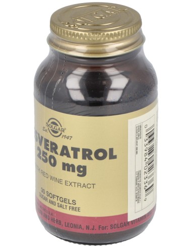 Resveratrol 250Mg.Con Extr.Vino Tinto 30Cap.Blanda