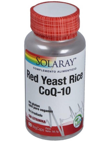 Solaray Levadura De Arroz Rojo Plus Q10 60Caps