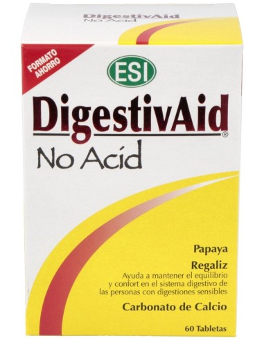 Esi Digestivaid No Acid 60 Tabletas