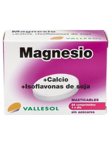 Vallesol Magnesio + Calcio + Isoflavonas 24 Comprimidos Masticables